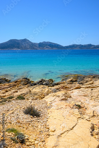 Obraz na płótnie Koufonisia Fanos beach, one of the most popular beaches on the island of Koufonisi island. Small Cyclades, Greece w salonie