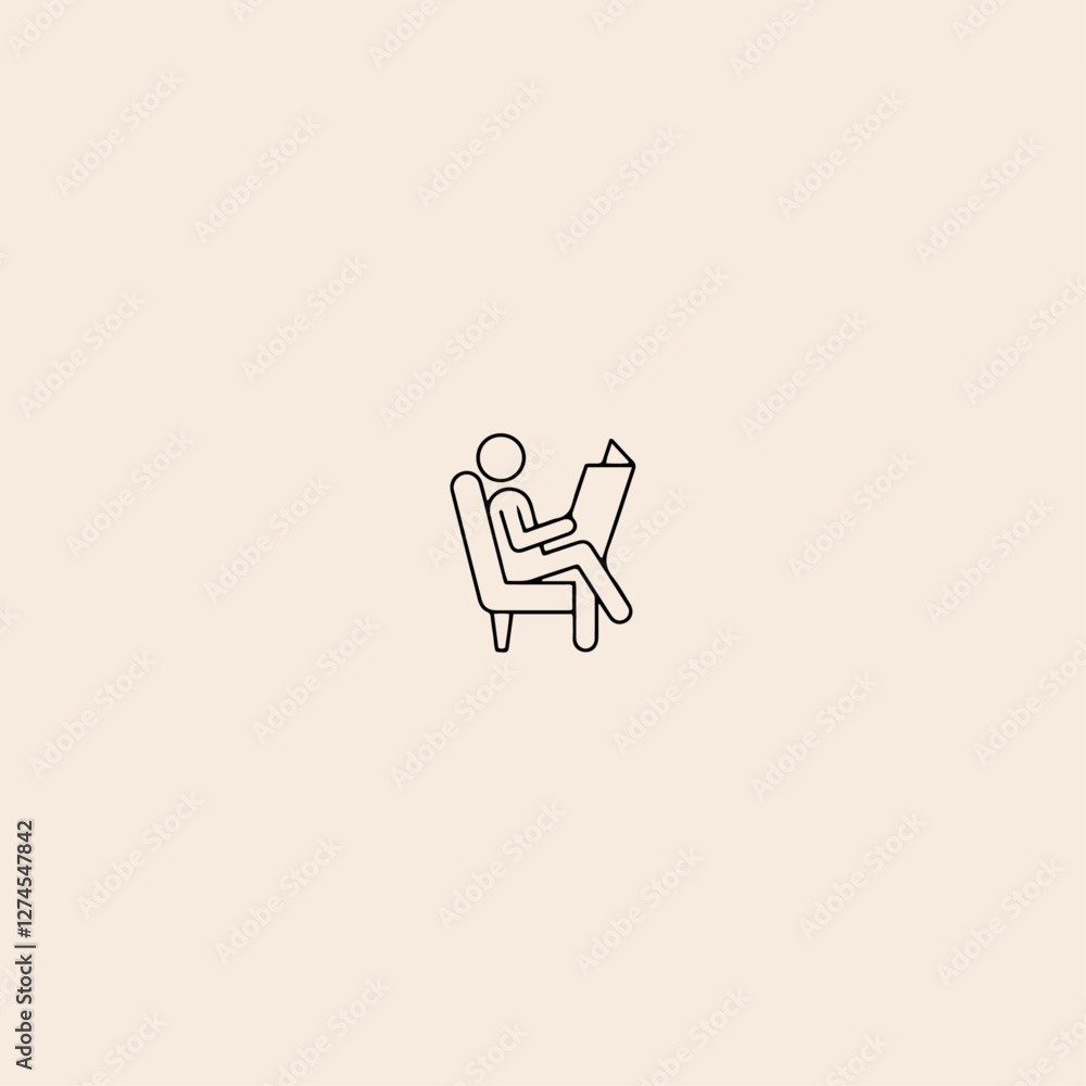 Read Newspaper icon flat vector design. Read Newspaper icon flat vector design.