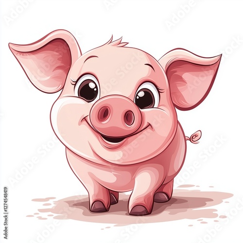 A cute cartoon pig 
