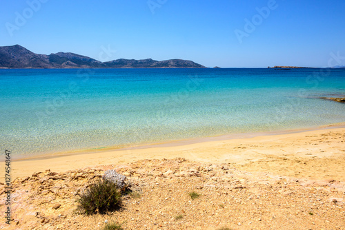 Fanos beach with clear water and fine sand. The south of Koufonisi. Small Cyclades, Greece