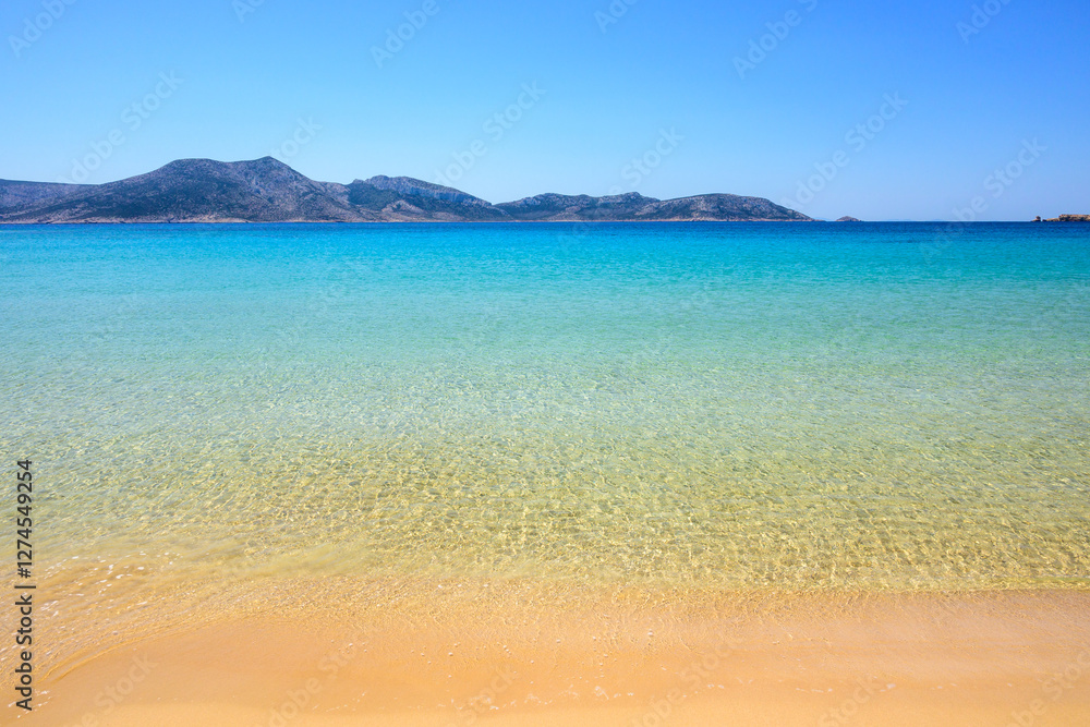 Fanos beach with clear water and fine sand. The south of Koufonisi. Small Cyclades, Greece Fanos beach with clear water and fine sand. The south of Koufonisi. Small Cyclades, Greece