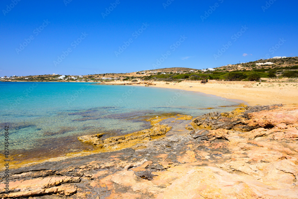 Fanos beach with clear water and fine sand. The south of Koufonisi. Small Cyclades, Greece