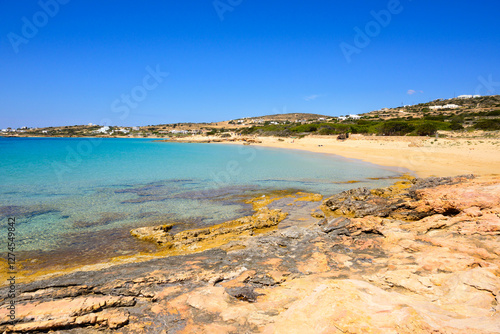 Fanos beach with clear water and fine sand. The south of Koufonisi. Small Cyclades, Greece