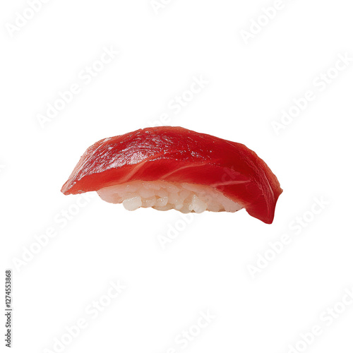 Meticulously displayed sushigrade tuna steak with rich colors and lighting photo