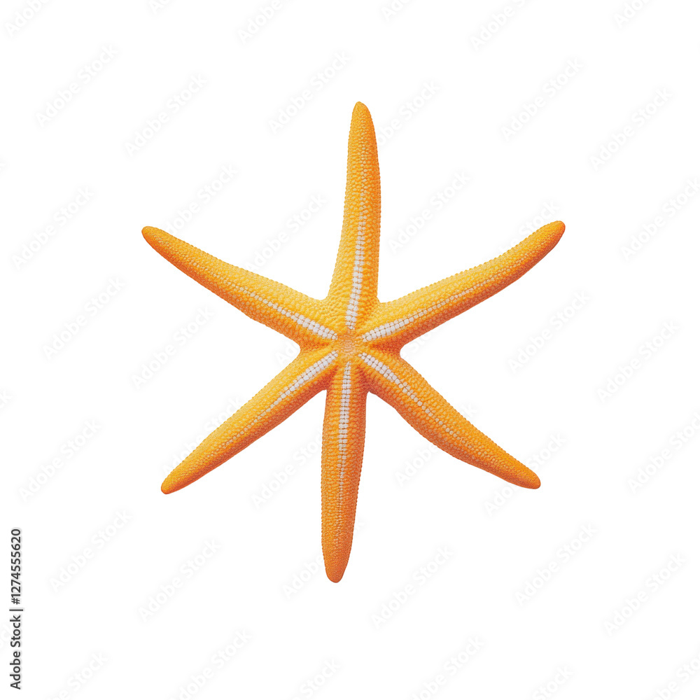 Professional product image Vibrant orange starfish on white backdrop Professional product image Vibrant orange starfish on white backdrop