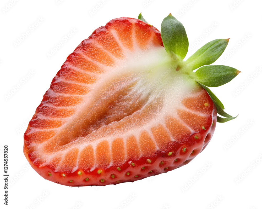 half a strawberry slice isolated on transparent background png half a strawberry slice isolated on transparent background png