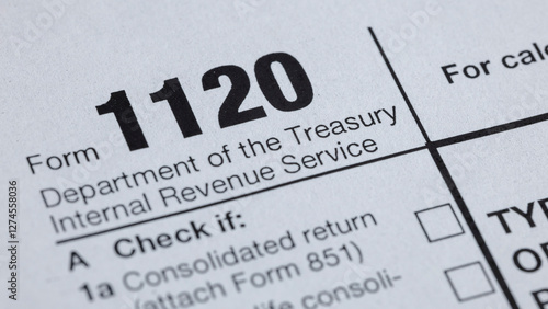 Tax Form 1120, Department of the Treasury, Internal Revenue Service.