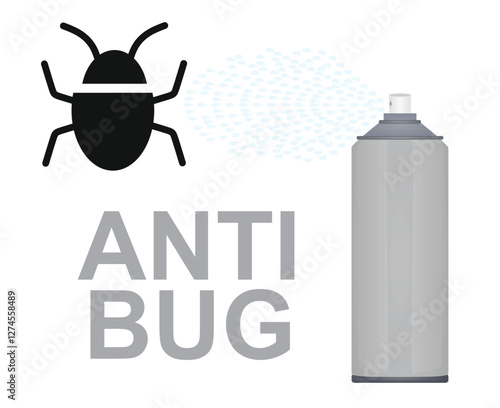 Anti bug spraying icon. vector