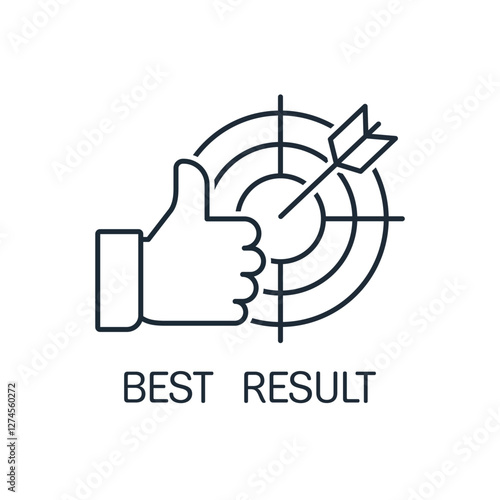  Best result. A wonderful achievement.Vector linear icon illustration isolated on white background.