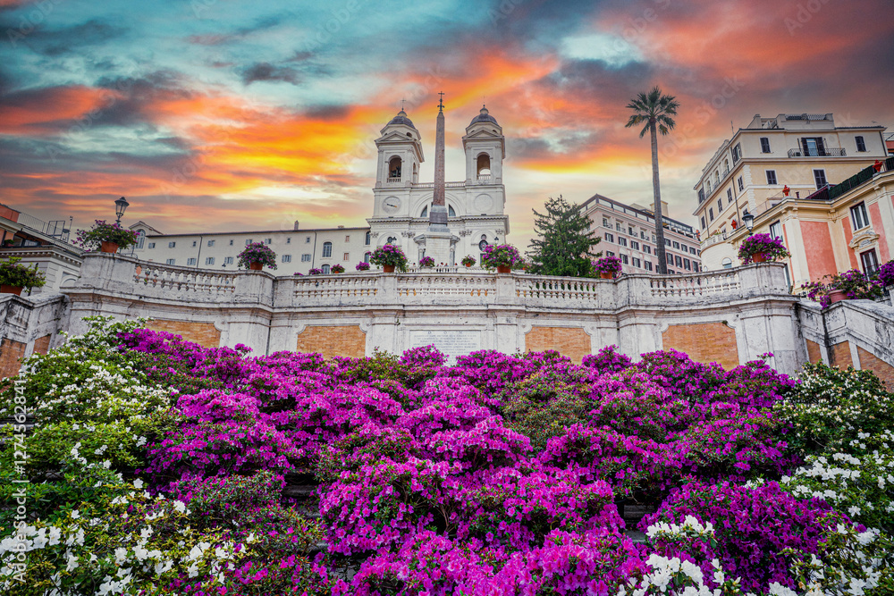Fototapeta premium The Spanish Steps view in Rome City of Italy
