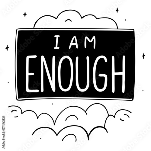I am Enough Positive Affirmation Vector