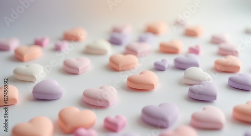 Soft Pastel Hearts on a Subtle Gradient Background for Valentine's Day Celebration