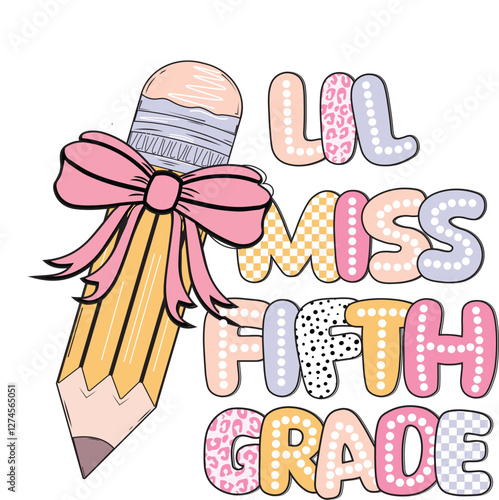 lil miss firest grade, second grade, third grade, fourth grade, pre-k, fifth grade, Lil miss third grade EPS Vector, Little Miss third grade EPS Vector, Coquette pincel EPS Vector, Dalmatian dots EPS 