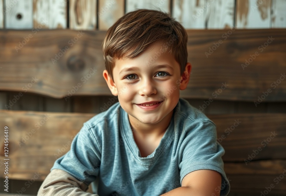 Natural light portrait of a 10-year-old boy Natural light portrait of a 10-year-old boy