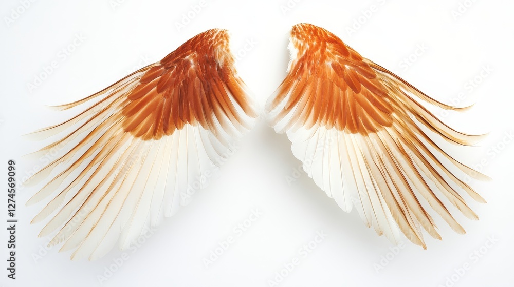 Fototapeta premium The wings showcase intricate orange and white patterns that highlight their unique structure