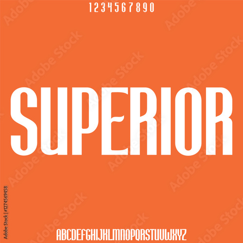 Decorative condensed display font vector