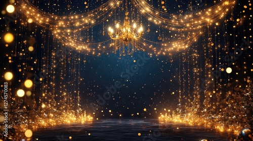 Wallpaper Mural 2023 Happy New Year greeting with luxury illustrations and LED garland Torontodigital.ca