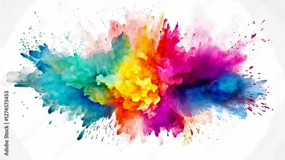 Vibrant cloud of colorful ink in water, captured from a top-down angle. The abstract style evokes a dynamic, fluid motion, ideal for a creative video backdrop. Vibrant cloud of colorful ink in water, captured from a top-down angle. The abstract style evokes a dynamic, fluid motion, ideal for a creative video backdrop.