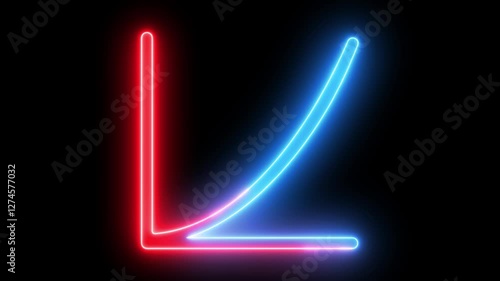 Glowing graph icon animation on black background.