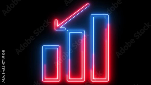 Neon graph animation on black background.