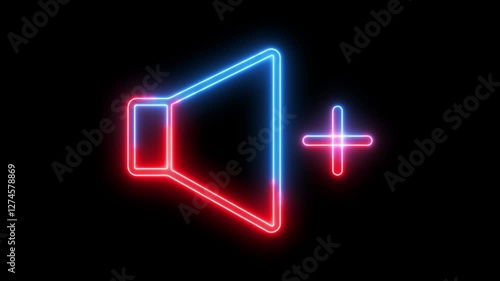 Volume and Sound Neon Animation Create Eye Catching Audio Visuals with Glowing Effects for Websites Apps and Digital Designs.