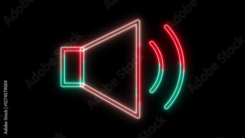 Glowing Neon Sound Icon Animation Create Stunning Volume and Sound Wave Effects for Websites Apps and Videos with Smooth Motion.