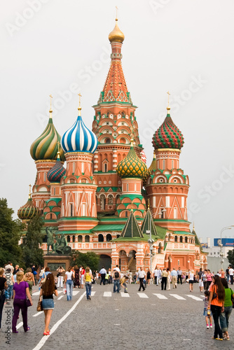 Εκτύπωση καμβά Russia colourful domes Saint Basil's cathedral on the Red Square, Moscow