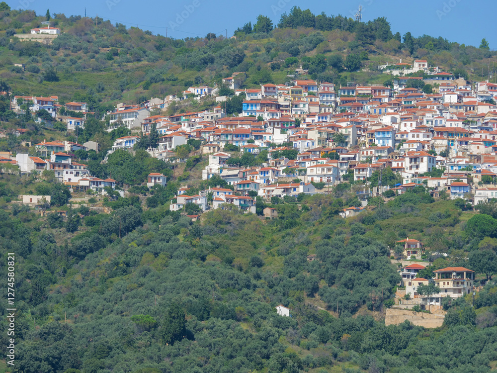 Fototapeta premium Glossa village in Skopelos Island, Greece