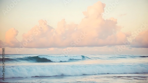 Serene Ocean Waves Under a Pastel Sky