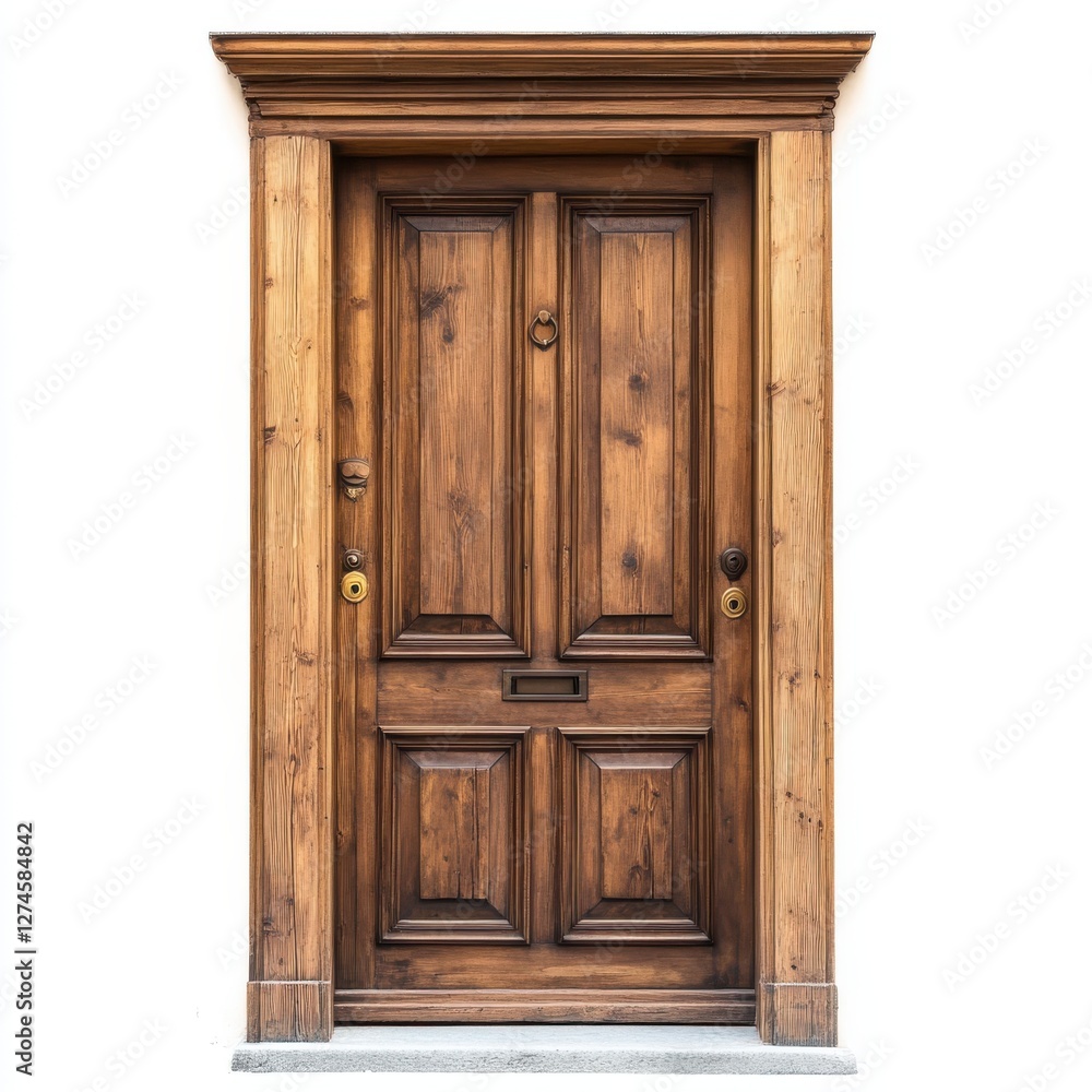 Wood door isolated on white background Wood door isolated on white background