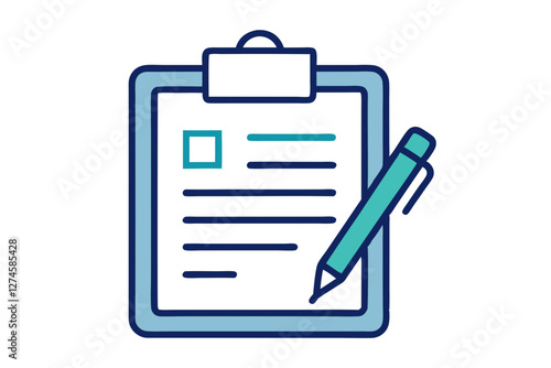 Real Estate Agreement Symbol. Clipboard, Contract, and Pen Vector