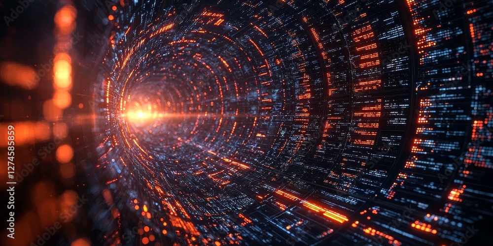 Obraz premium High-Tech AI Learning: Vivid Depiction of Cyber Threat Detection
