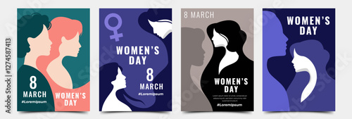 Set of Women's Day background poster template design