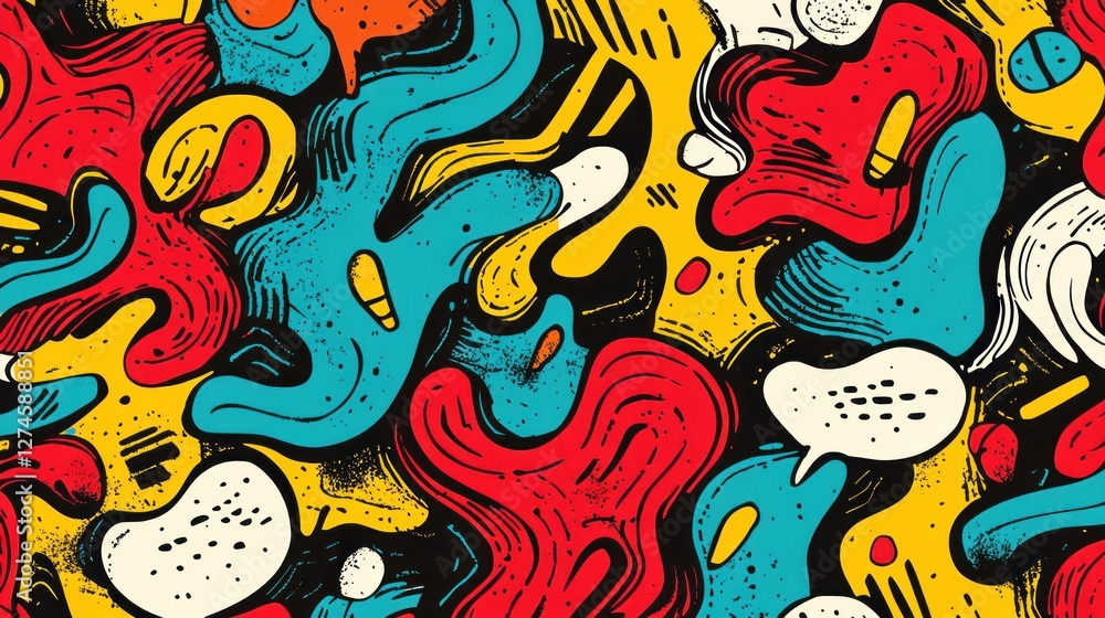 Vibrant Abstract Colorful Doodle Art: A Playful and Energetic Design Vibrant Abstract Colorful Doodle Art: A Playful and Energetic Design