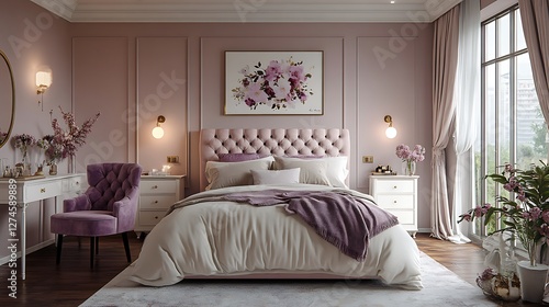 Wallpaper Mural Serene bedroom retreat with soft lighting high resolution hd image Torontodigital.ca