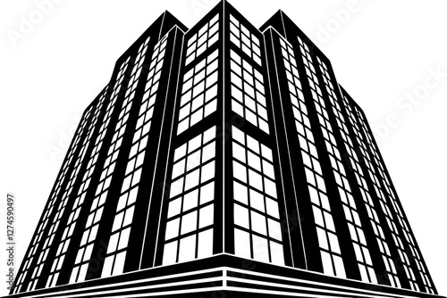 Modern Tall Skyscraper Silhouette Vector Design