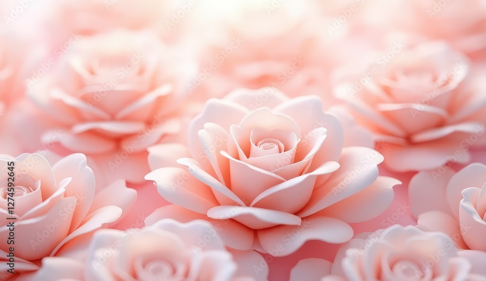 Fototapeta premium watercolor pink roses pattern for creative backgrounds
