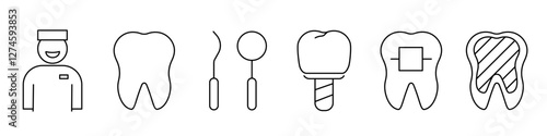 Dentist icon set. Dentist icon