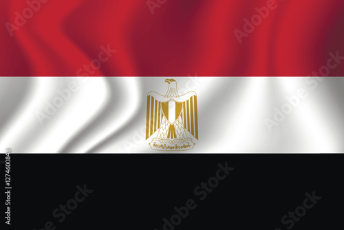 Flag of Egypt. Egyptian national symbol in official colors. Template icon. Abstract vector background.