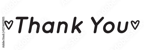 Thank you. Wavy elegant calligraphy spelling for decoration on holidays