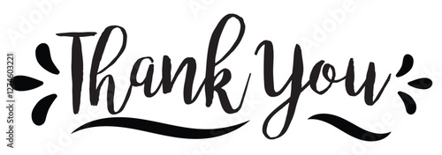 Thank you. Wavy elegant calligraphy spelling for decoration on holidays