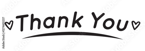 Thank you. Wavy elegant calligraphy spelling for decoration on holidays