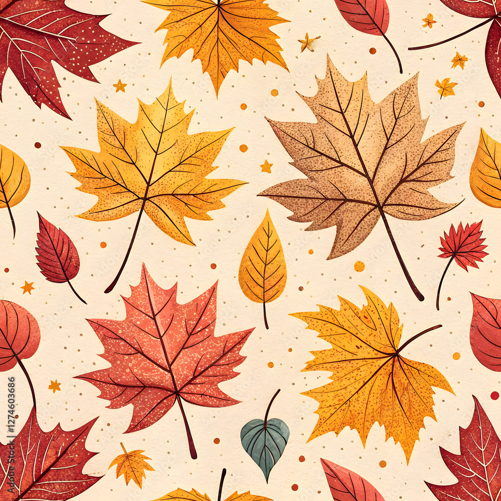 Obraz premium seamless pattern with autumn leaves 
