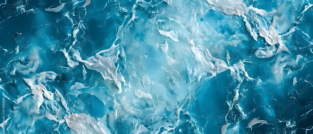 Fototapeta premium Ocean texture capturing the movement of waves and ripples on the water’s surface. The deep blue hues and fluid motion create a serene and mesmerizing natural background
