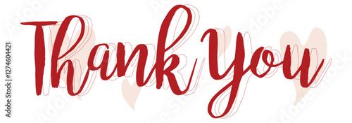 Thank You - handwritten text isolated on white background. Calligraphic vector hand-drawn lettering. Handwritten calligraphy.