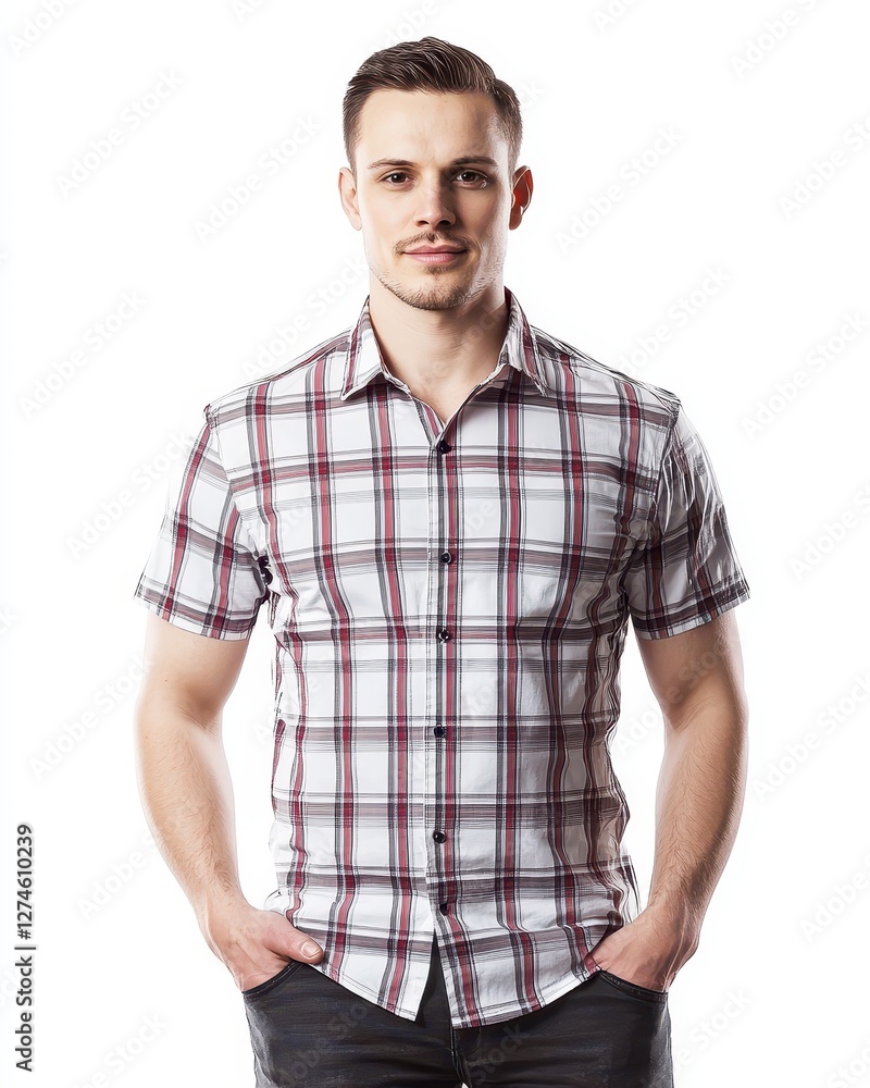 Front View of a Blank Gray T-Shirt for Mockup Use, Isolated on White Background Front View of a Blank Gray T-Shirt for Mockup Use, Isolated on White Background