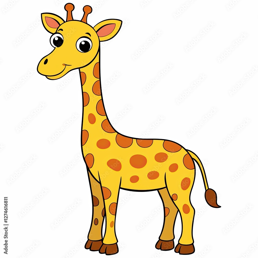 Giraffe illustration smiling against white background Giraffe illustration smiling against white background