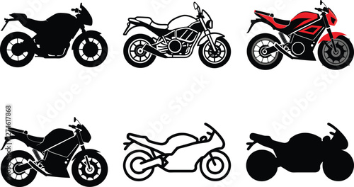Ducati monster bike vector silhouette illustration.