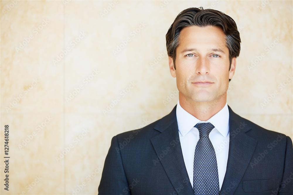 A close-up portrait of a professional businessman wearing a suit and tie. The confident expression and formal attire suggest leadership and success in the corporate world. A close-up portrait of a professional businessman wearing a suit and tie. The confident expression and formal attire suggest leadership and success in the corporate world.