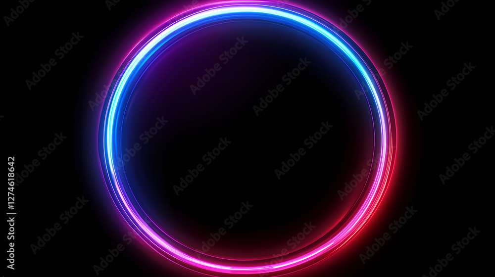 3d render, abstract neon background with fluorescent square border circle ring. Cyberpunk Plasma Ribbons. Illustration 3d render, abstract neon background with fluorescent square border circle ring. Cyberpunk Plasma Ribbons. Illustration